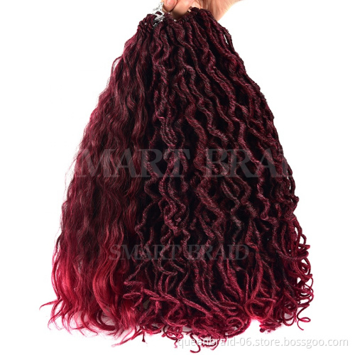 Mermaid Locs 20 inch 18 roots/pack Synthetic Braiding Crochet Hair Ombre Crochet Hair Extension For Afro Women